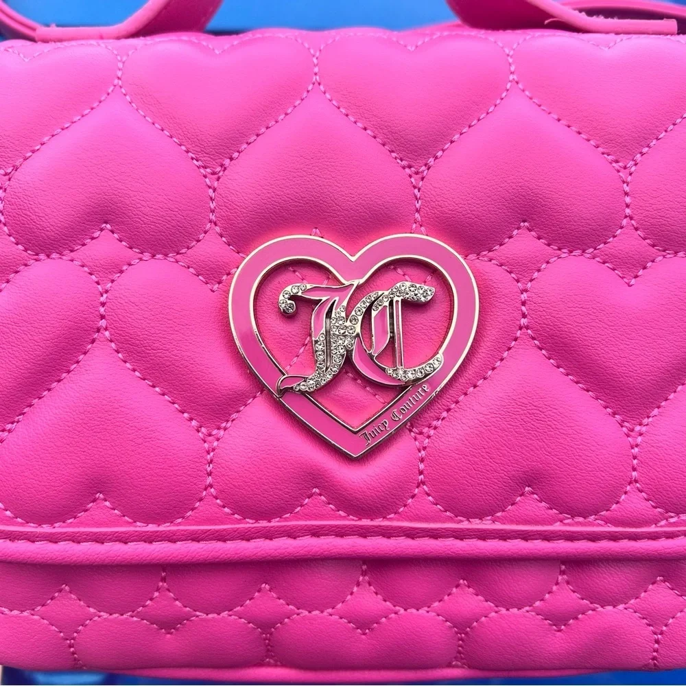 Juicy couture mini hot pink crossbody heart bag - Picture 4 of 7